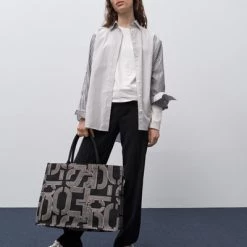 Closed Handtassen Woven Tote Black