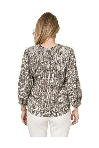 Closed Blouses Gathered Blouse C94282 247 P1 Ecru Gray 6 Closed Blouses Gathered Blouse C94282 247 P1 Ecru Gray - Afbeelding 4