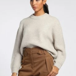 Closed Sweaters Round-neck Knitwear Beige -Closed Verkoopwinkel 4aa6c9d08196a431ef9510a3e499ec53