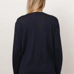 Closed Sweaters Vneck Long Sleeve C96541 92M 22 Dark Night Black