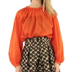 Closed Blouses Blouse Orange