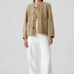Jassen Closed Reversible Lamsleren Jas Camel C97084-82f-22 702 Beige