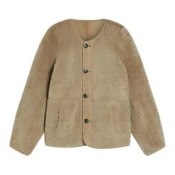 Closed Leren En Suède Jassen Jacket Beige