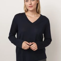 Closed Sweaters Vneck Long Sleeve C96541 92M 22 Dark Night Black -Closed Verkoopwinkel cdf0011d56764d64aaa874e2e4764c26